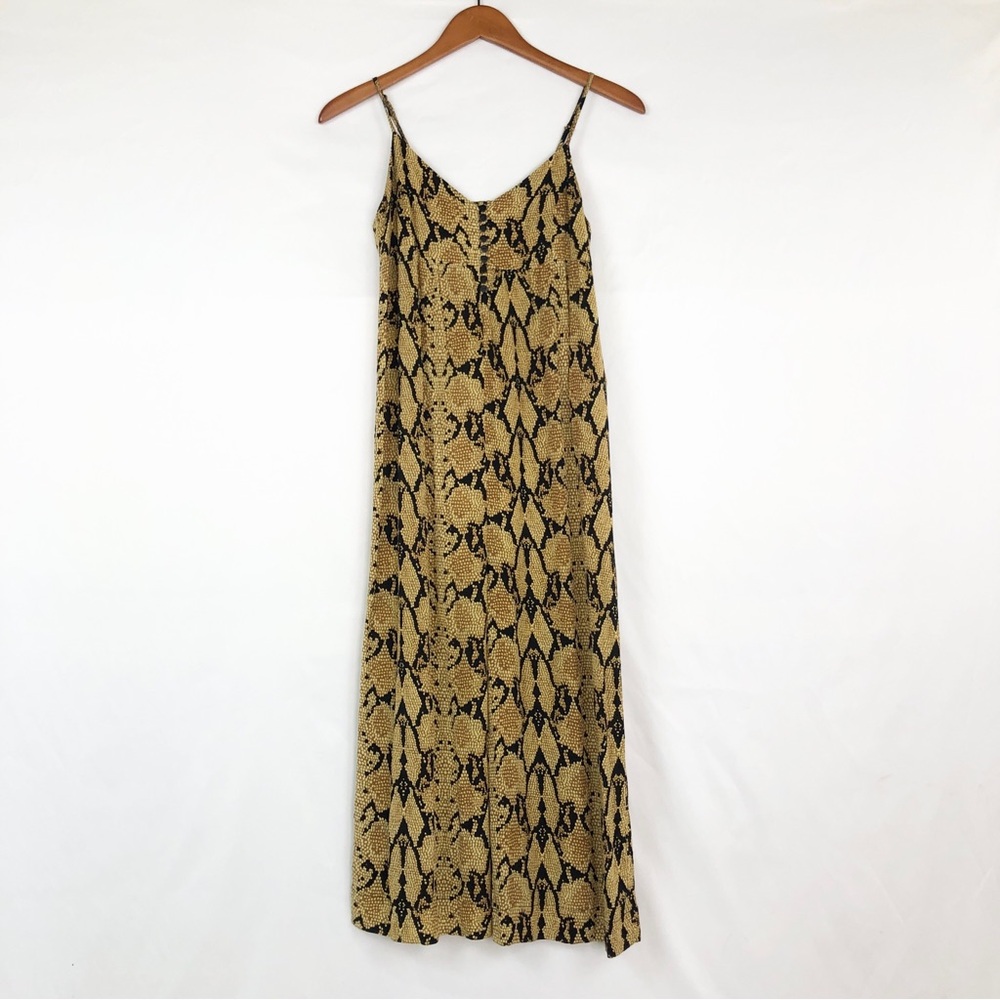 ba&sh Clever Jumpsuit in Yellow Animal Print‎ Size XS Wide Leg Crop